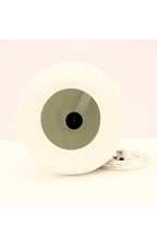 Monaco Small - White - Small Hand Cut Hurricane Art Glass Table Lamp-abc