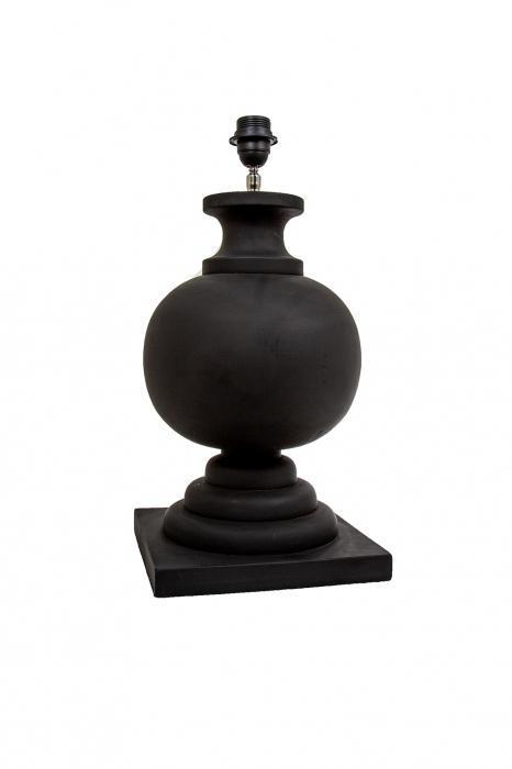 Coach Base Only - Black - Turned Wood Ball Balustrade Table Lamp Base Only-abc