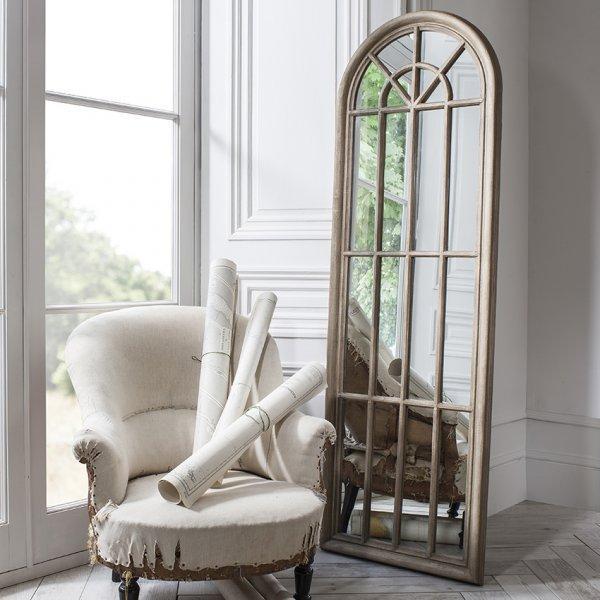 Chiba Panelled Arch Window Mirror 610x1780mm-abc