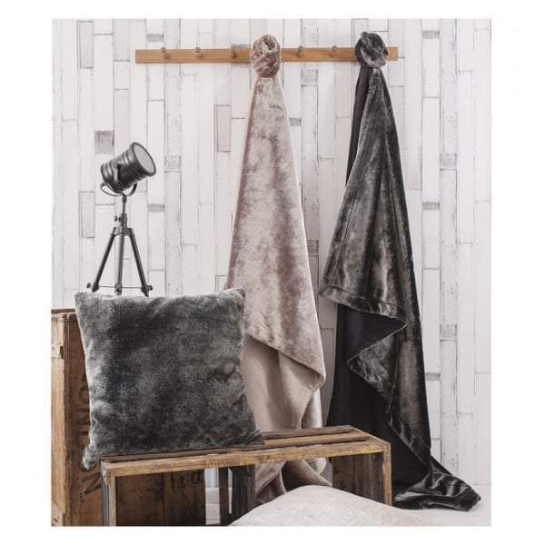 Grizzly Faux Fur Charcoal Throw 1400x2000mm-abc