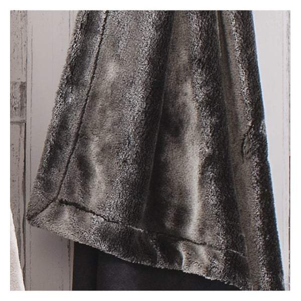 Grizzly Faux Fur Charcoal Throw 1400x2000mm-abc