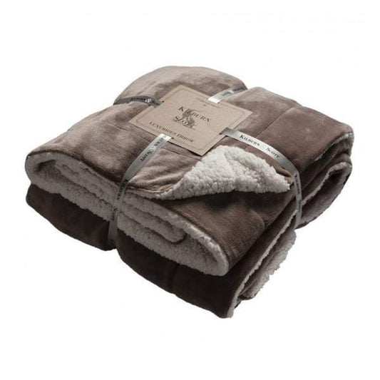 Sherpa Flannel Throw Taupe 1520x1770mm-abc