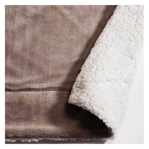 Sherpa Flannel Throw Taupe 1520x1770mm-abc