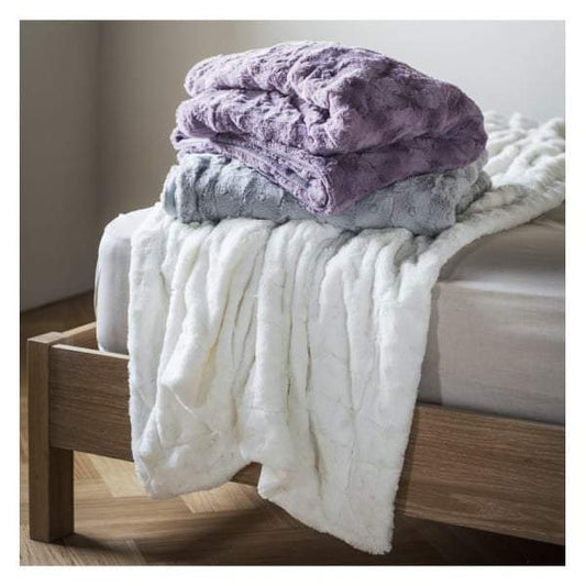 Stellan Fur Throw Cream-abc