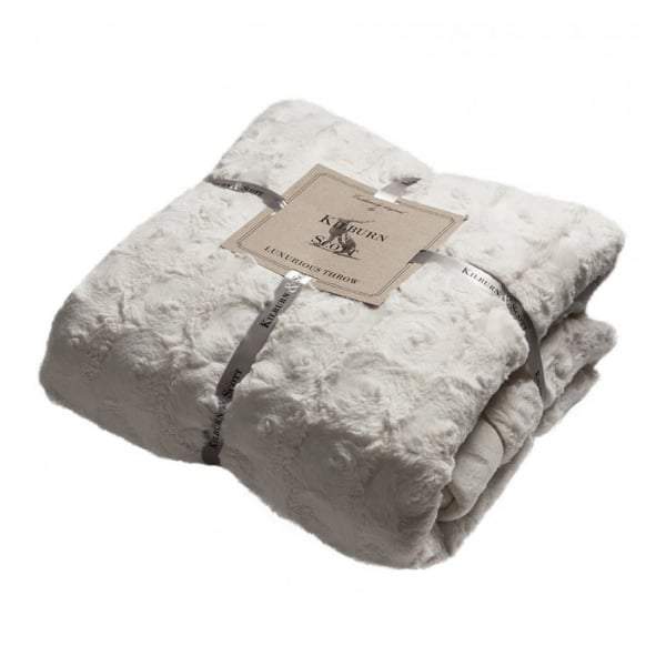 Lomand Luxury Double Sided Cream Faux Fur Throw 1520x1770mm-abc