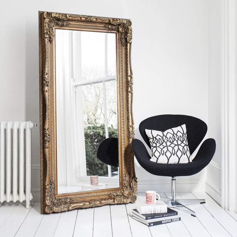 Carved Alexandre Leaner Mirror Gold 1755x895mm-abc