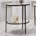 Hamza Bronze Metal and Glass Side Table-abc
