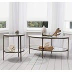 Hamza Bronze Metal and Glass Side Table-abc