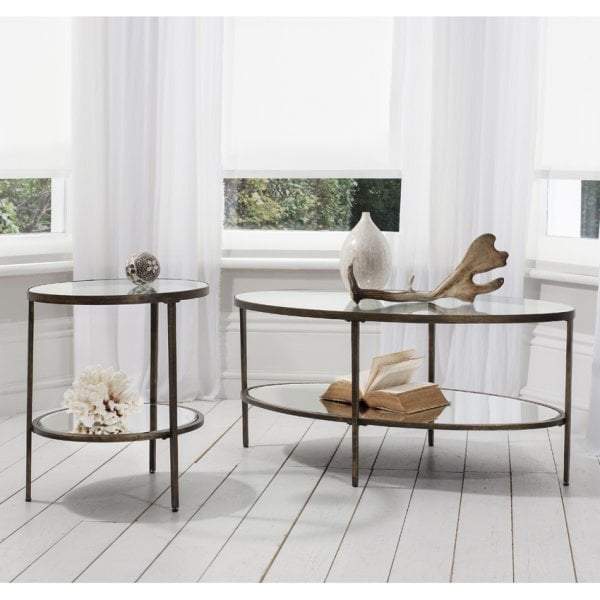 Hamza Bronze Metal and Glass Side Table-abc