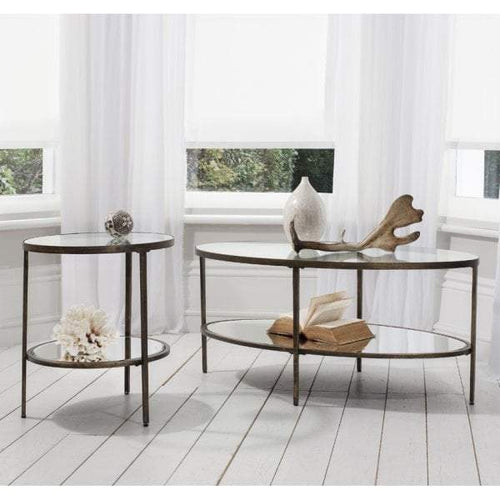 Hamza Bronze Metal and Glass Side Table-abc