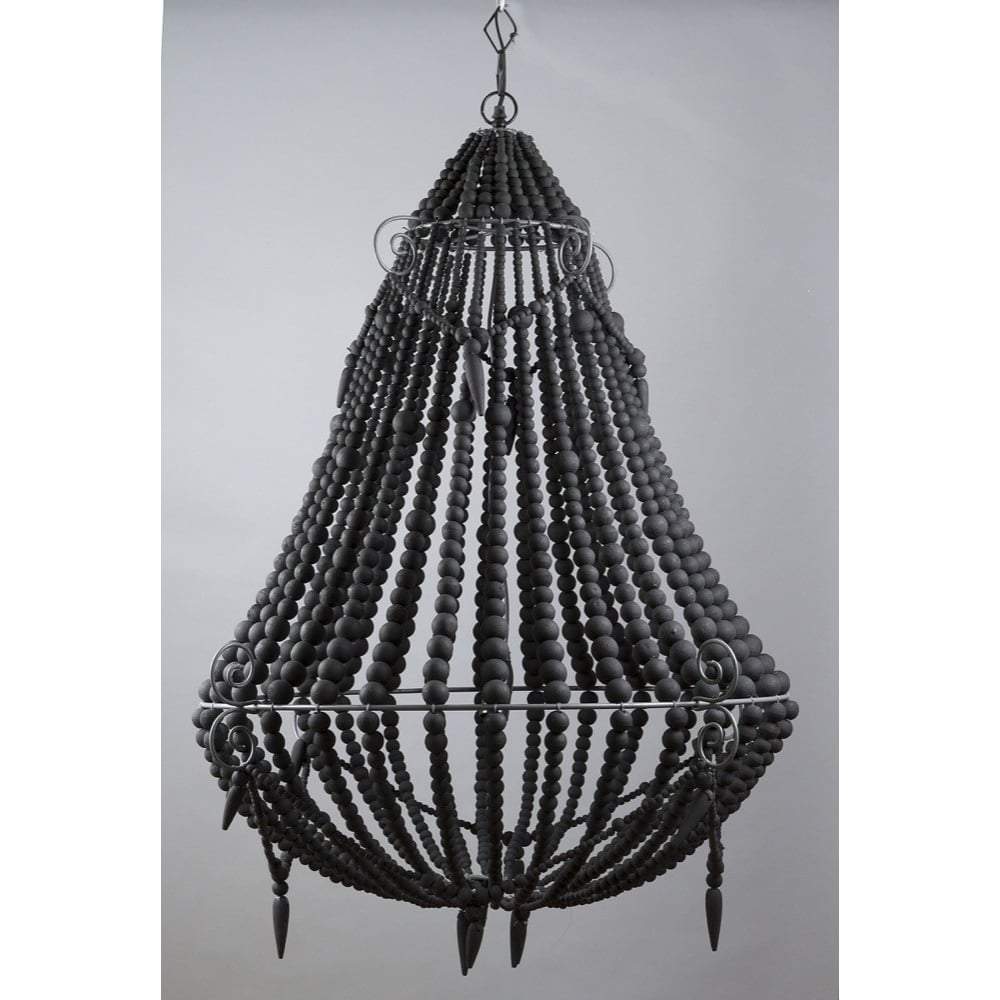 Beaded Chandelier Large Charcoal-abc