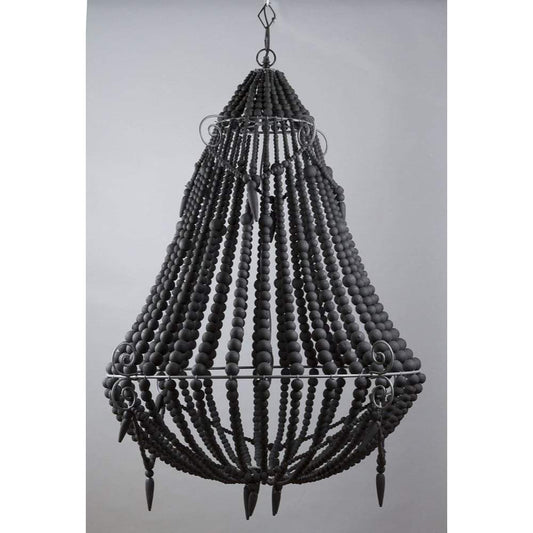 Beaded Chandelier Large Charcoal-abc