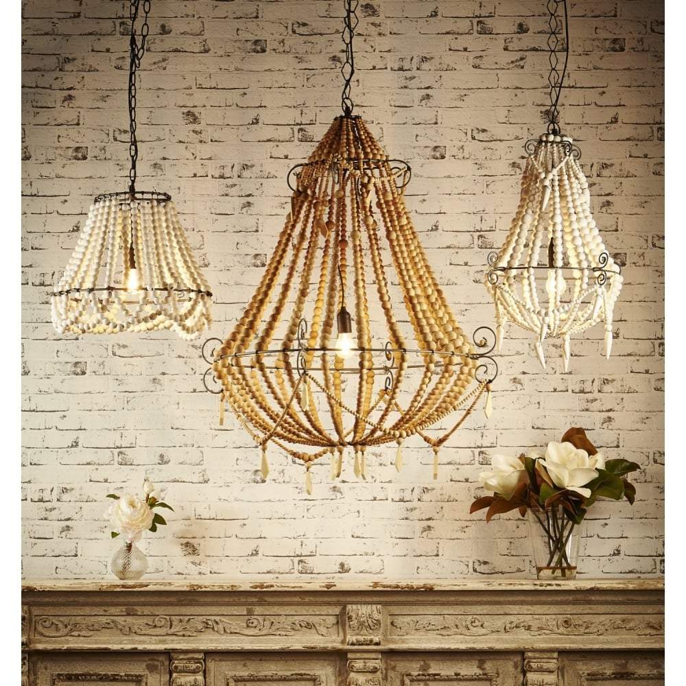 Beaded Chandelier Large Natural-abc