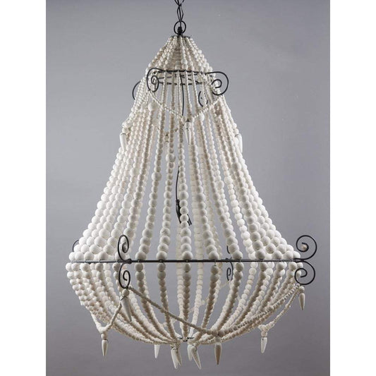 Beaded Chandelier Large White-abc
