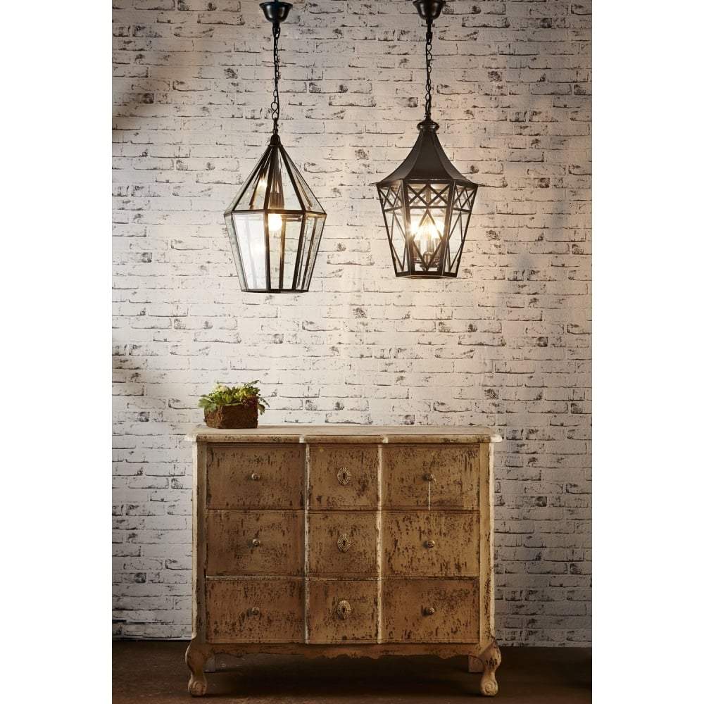 Belmont Glass Lantern Black-abc