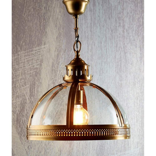 Winston Glass Pendant in Antique Brass-abc