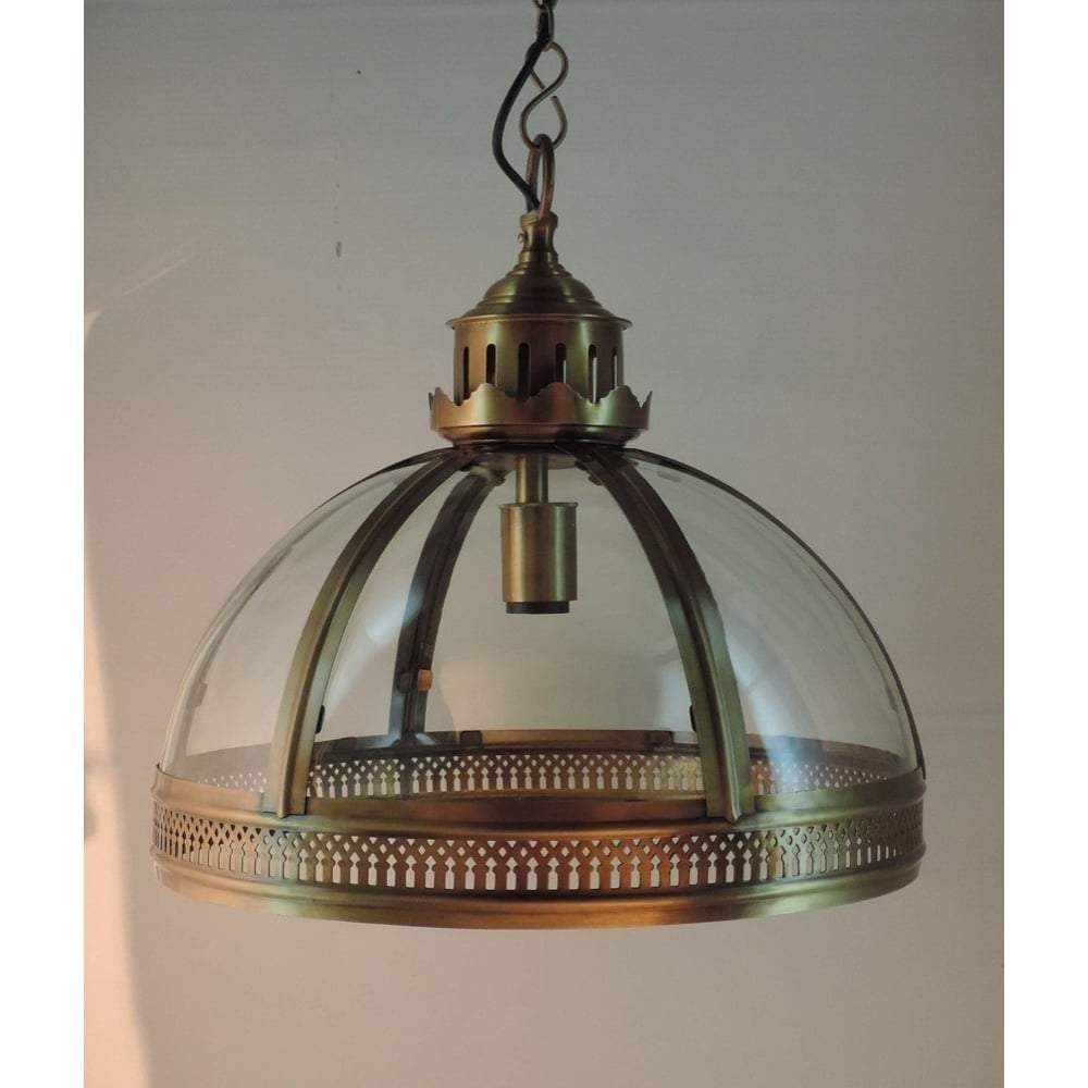 Winston Glass Pendant in Antique Brass-abc
