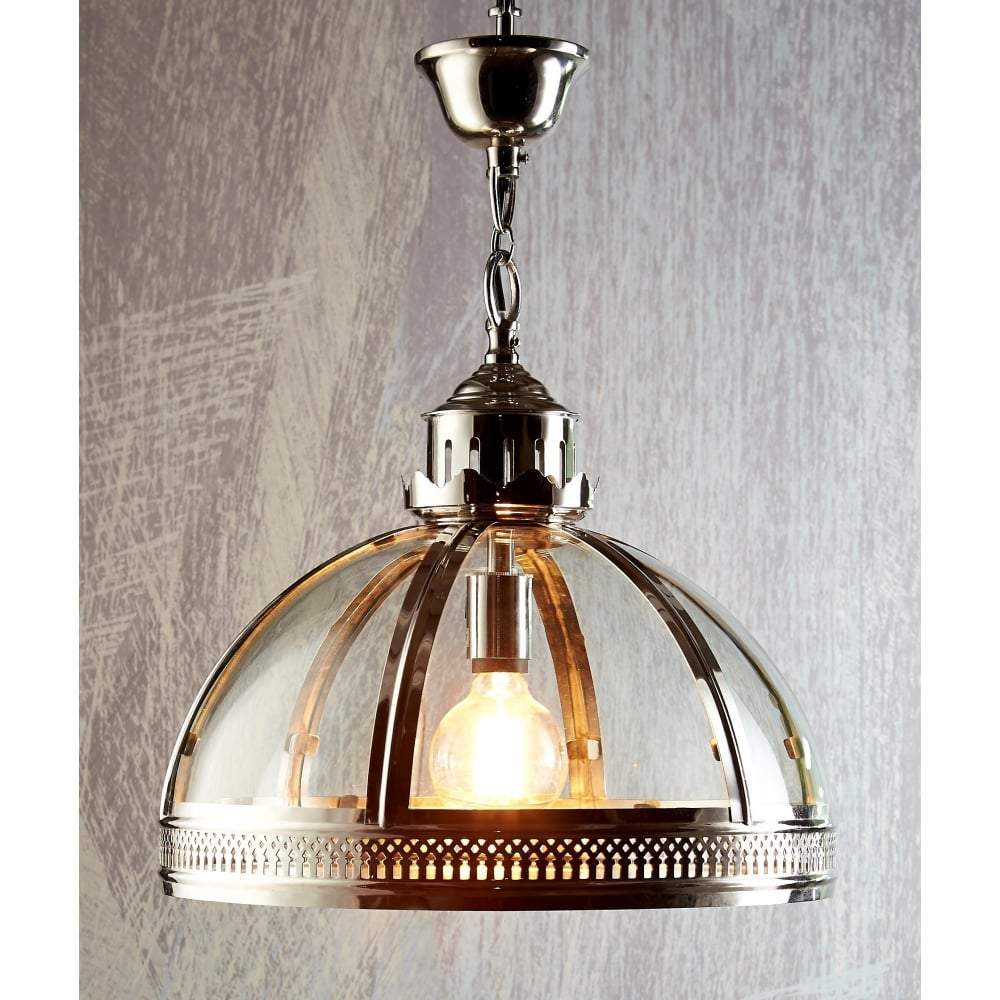 Winston Glass Pendant in Shiny Nickel-abc