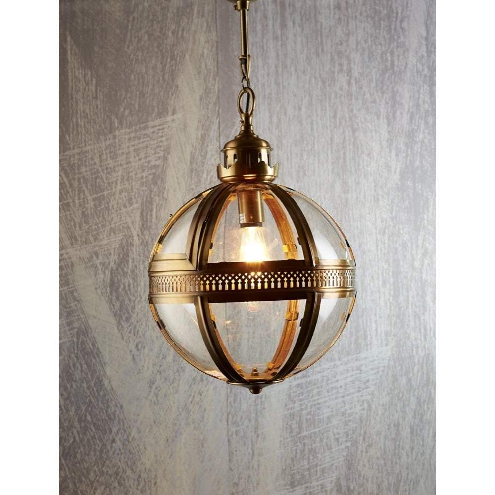 Saxon Pendant Lamp Lge Antique Brass-abc