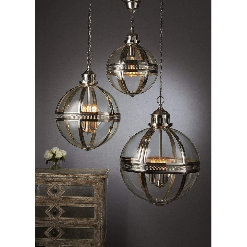 Saxon Pendant Lamp Lge Shiny Nickel-abc