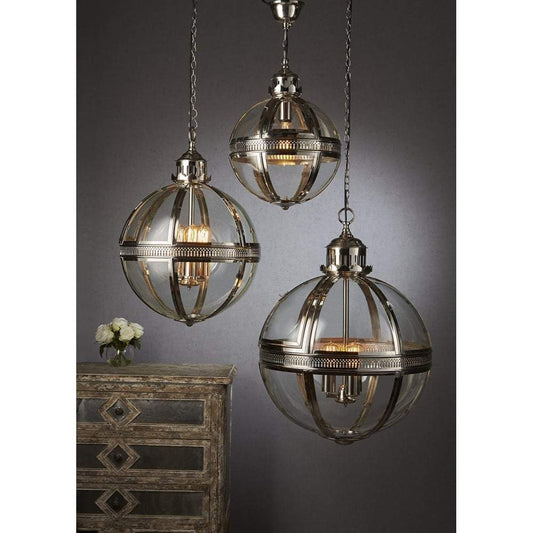 Saxon Pendant Lamp Med Shiny Nickel-abc