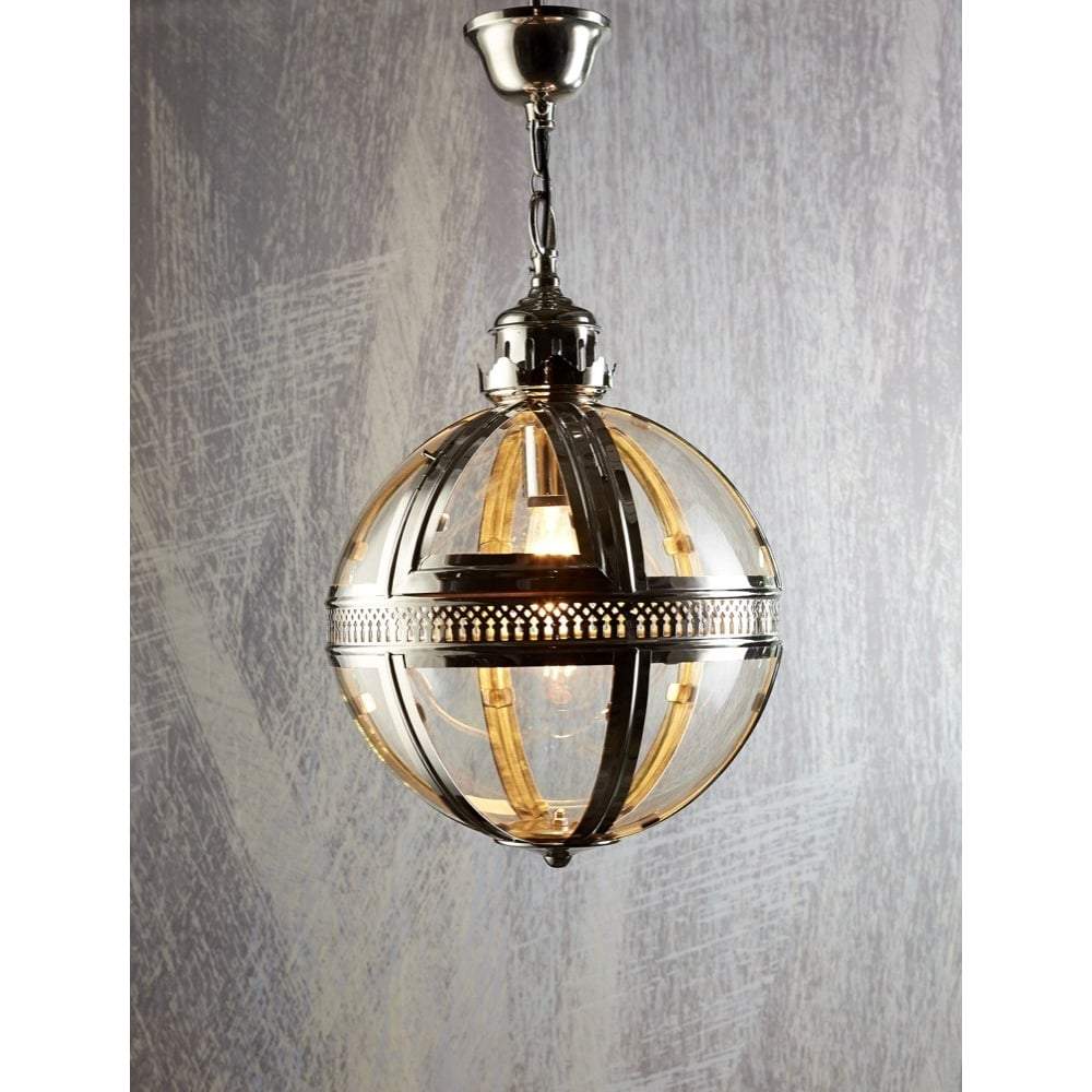 Saxon Pendant Lamp Sml Shiny Nickel-abc