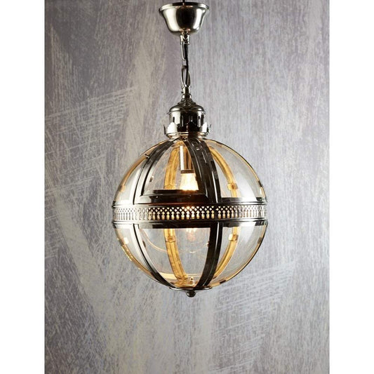 Saxon Pendant Lamp Sml Shiny Nickel-abc