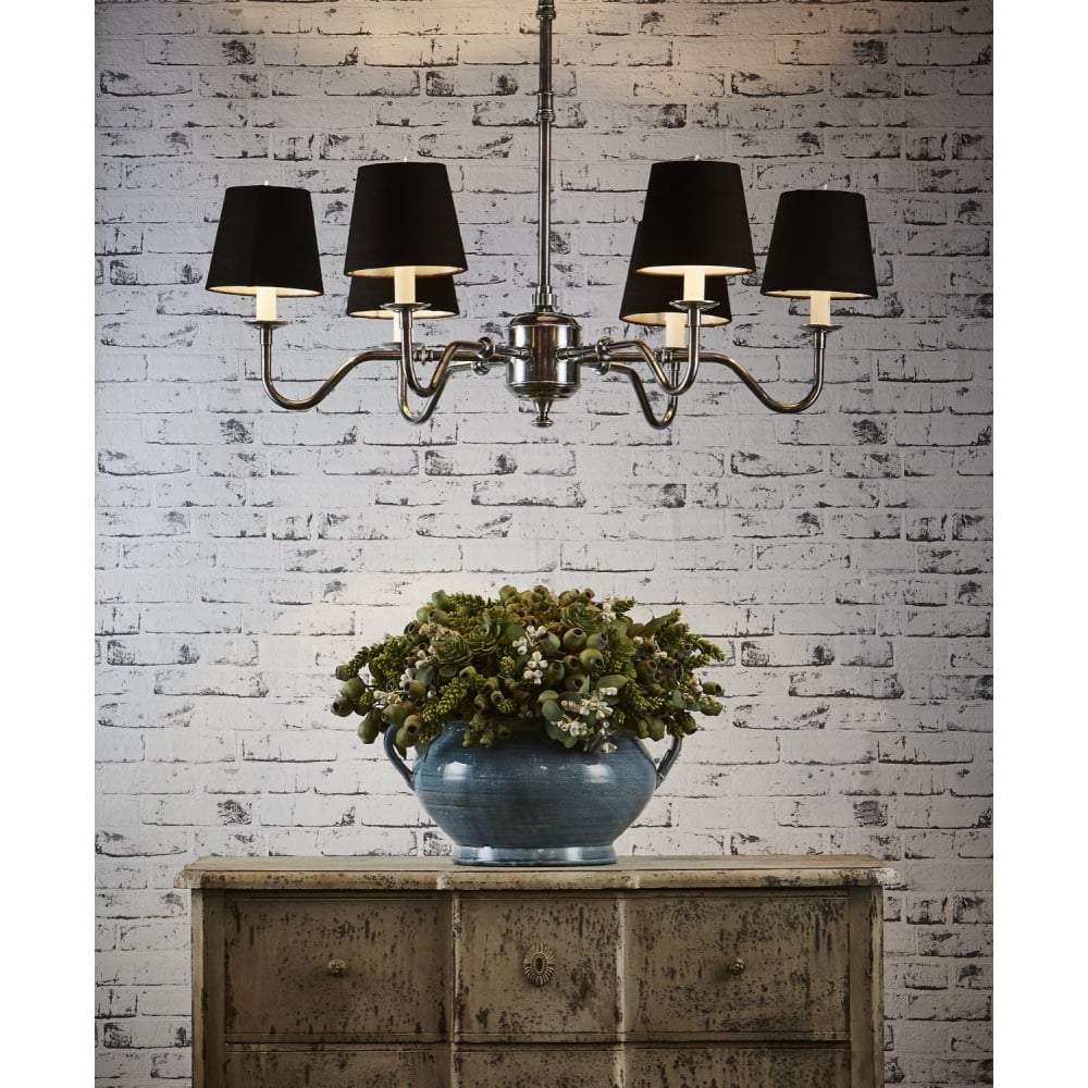 Prescot 6 Arm Chandelier Base Ant.Sil-abc