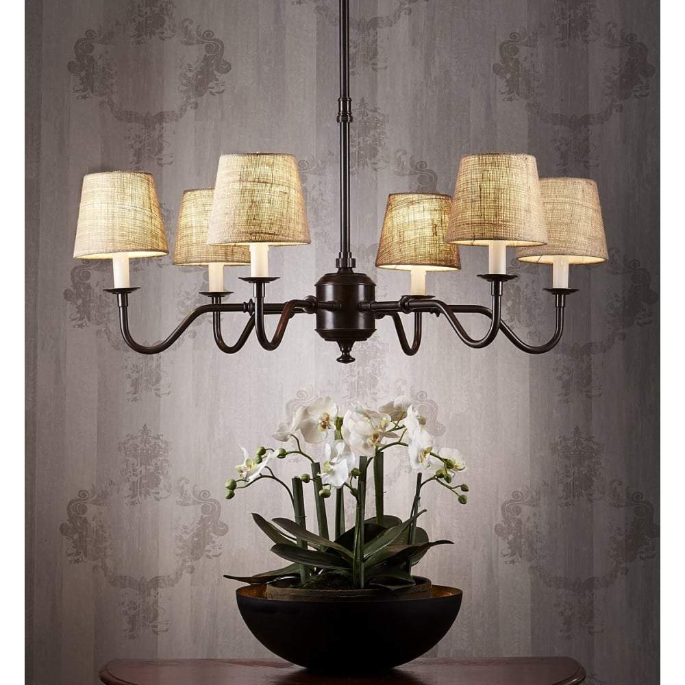 Prescot 6 Arm Chandelier Base Bronze-abc