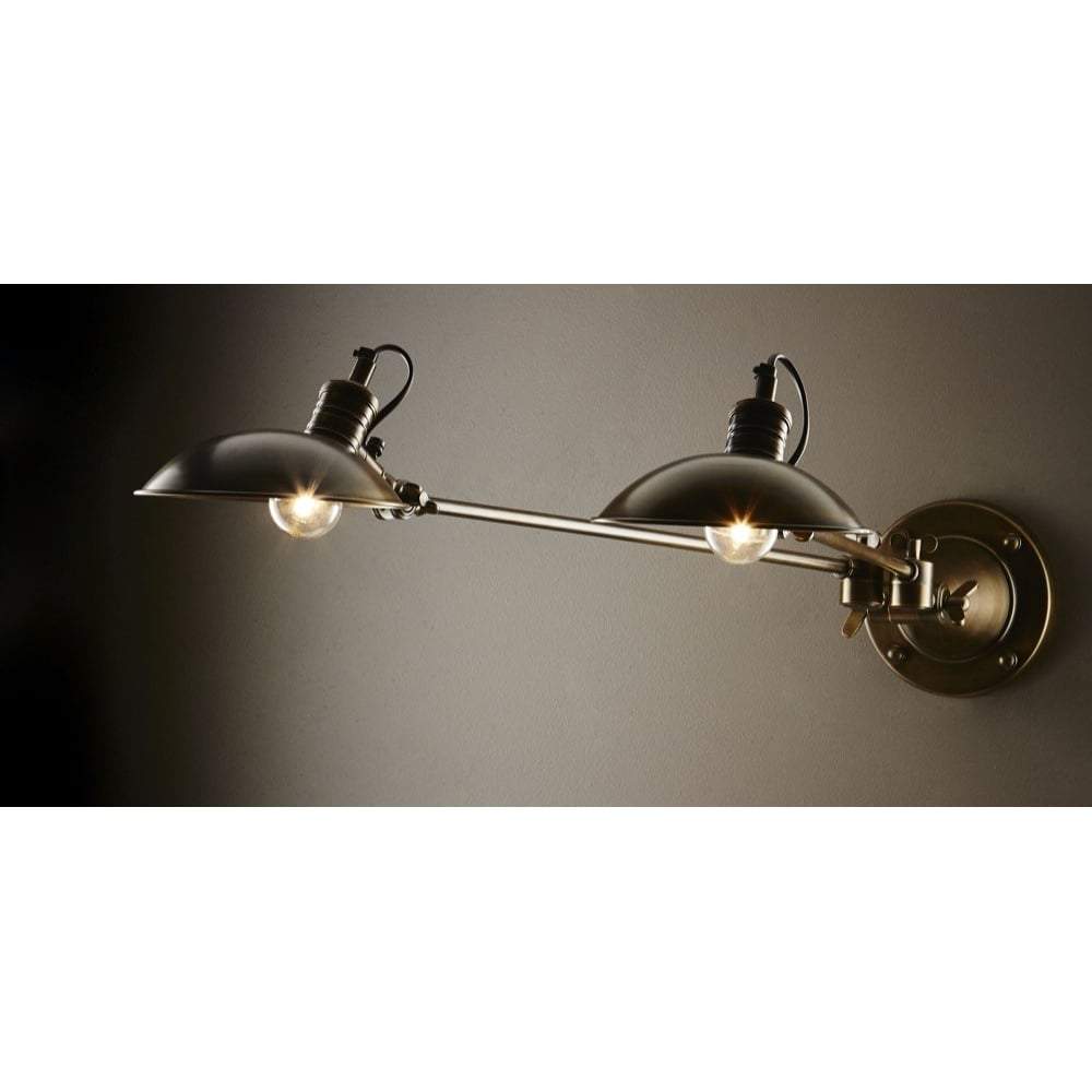 Remington Double Arm Wall Light Brass-abc