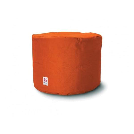 Round Ottoman Outdoor Bean Bag - Orange-abc