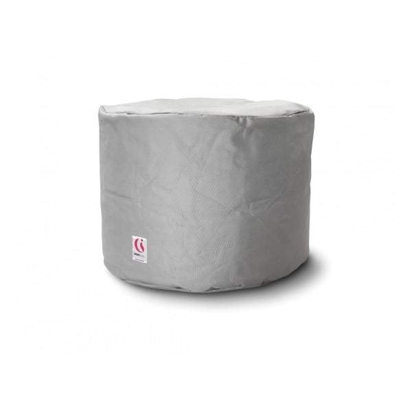 Round Ottoman Outdoor Bean Bag - Silver-abc