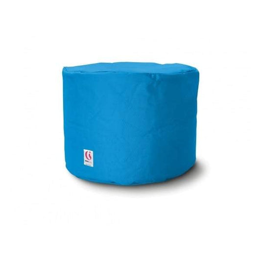Round Ottoman Outdoor Bean Bag - Blue-abc
