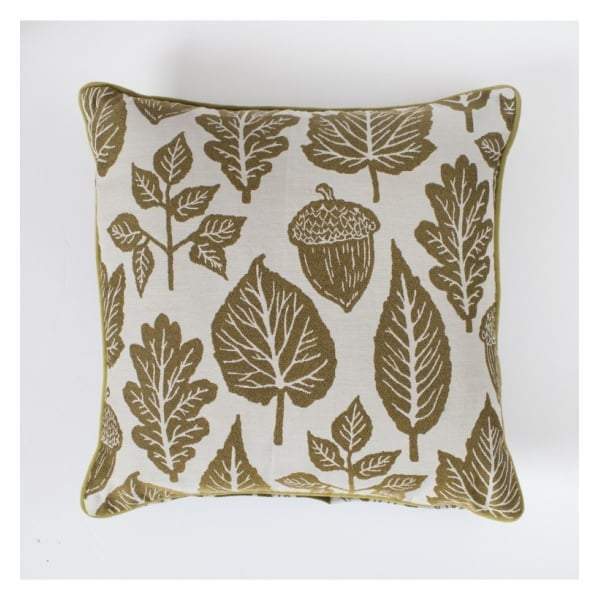 Leaves Tapestry Cushion Ochre 450x450mm-abc