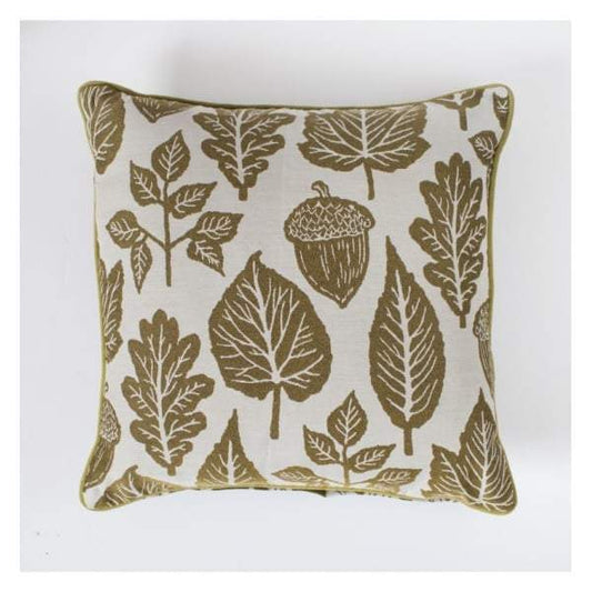 Leaves Tapestry Cushion Ochre 450x450mm-abc