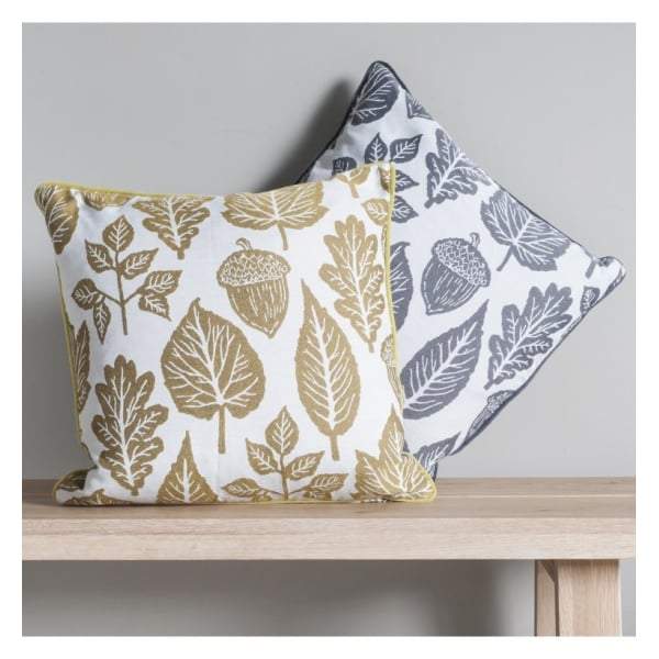 Leaves Tapestry Cushion Ochre 450x450mm-abc
