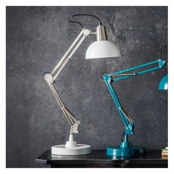 Walden Table Lamp Brushed Nickel and White 720mm-abc