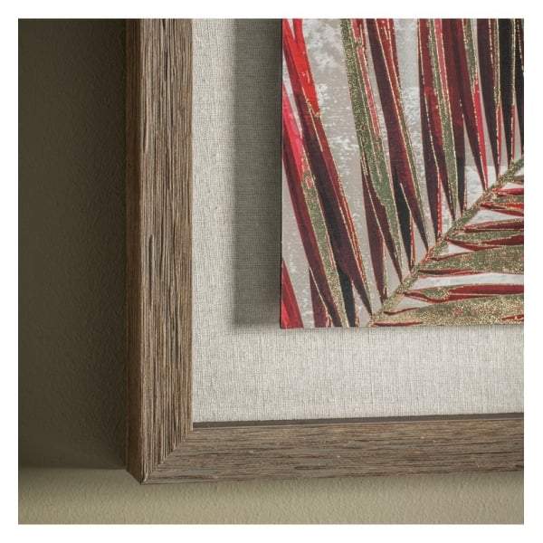 Red Palm Leaves I Framed Art W545 x D45 x H545mm-abc
