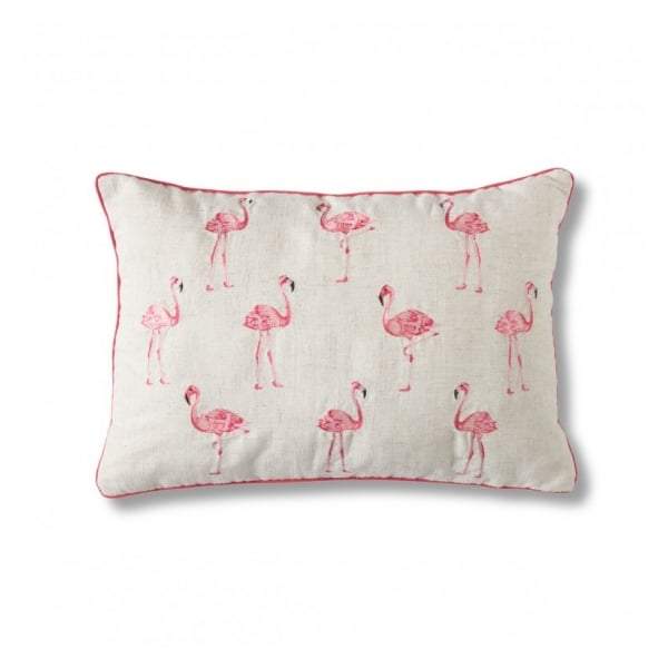 Embroidered Flamingo Cushion W500 x H350mm-abc