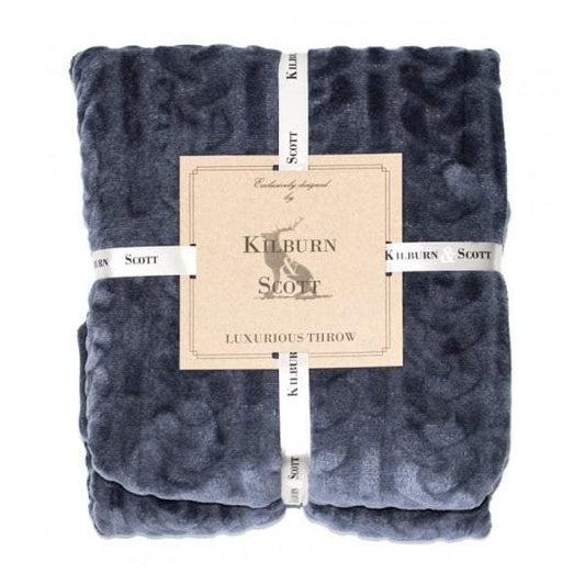 Cable Fleece Throw Inky Blue 1400x1800mm-abc