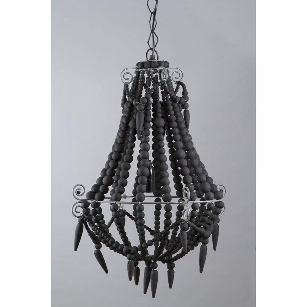 Beaded Chandelier Small Charcoal-abc