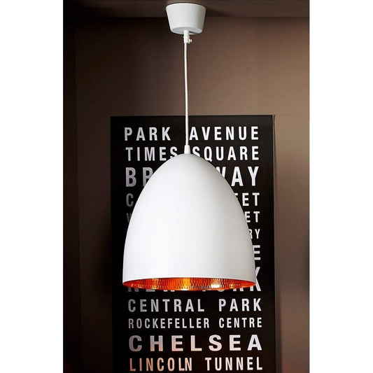 Egg Ceiling Lamp White Copper-abc