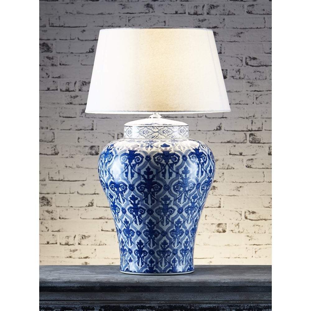 Churchill Table Lamp Base Blue/White-abc