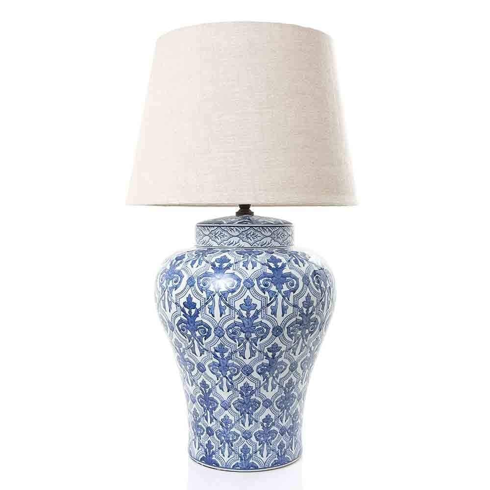 Churchill Table Lamp Base Blue/White-abc