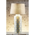 Hermes Cer Vase Lamp Base Yellow-abc