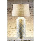 Hermes Cer Vase Lamp Base Yellow-abc