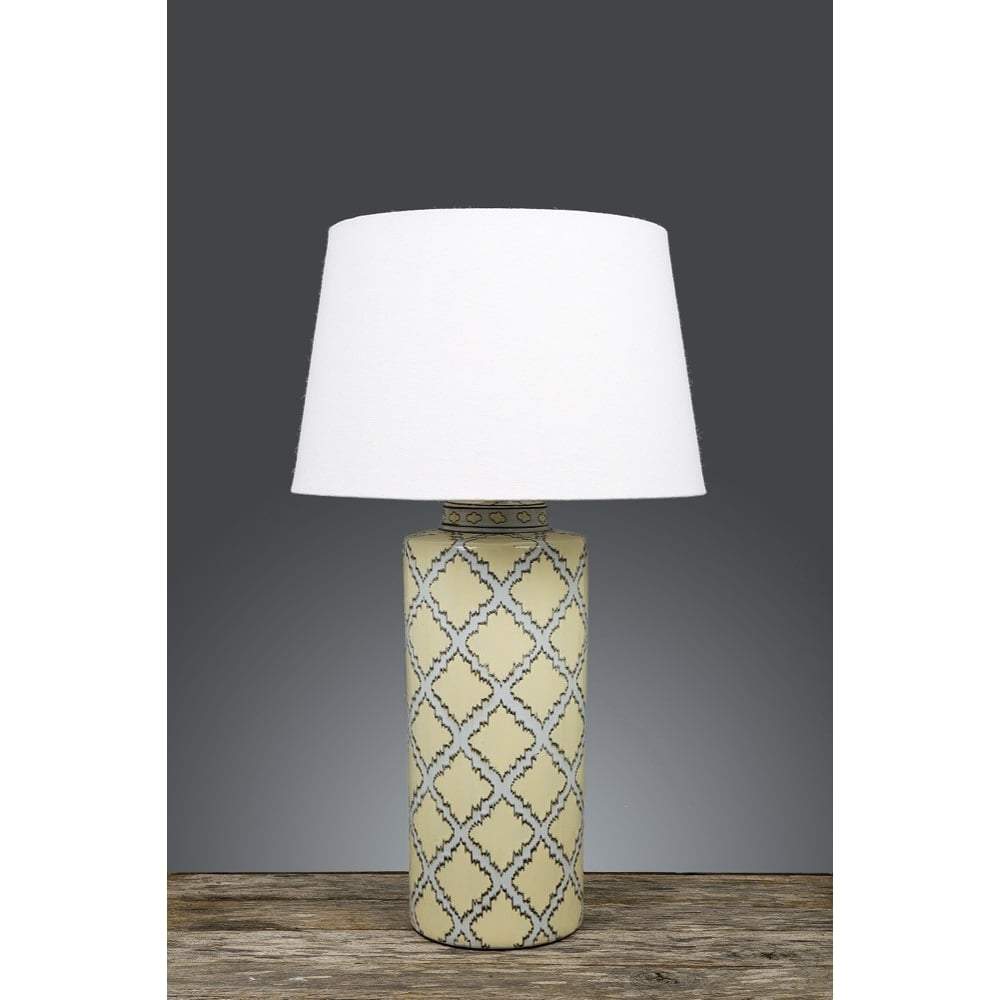 Hermes Cer Vase Lamp Base Yellow-abc