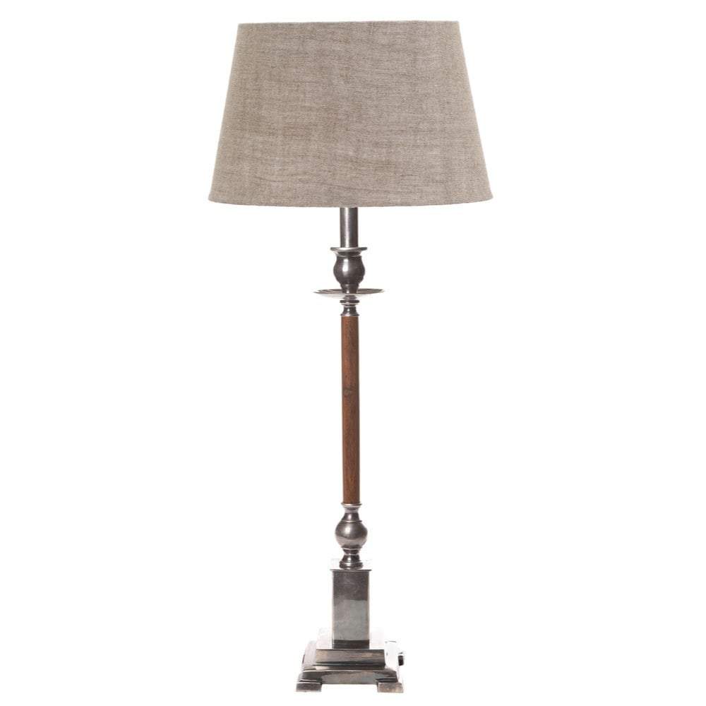 Canterbury Table Lamp Base Slvr/Timber-abc