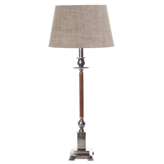Canterbury Table Lamp Base Slvr/Timber-abc