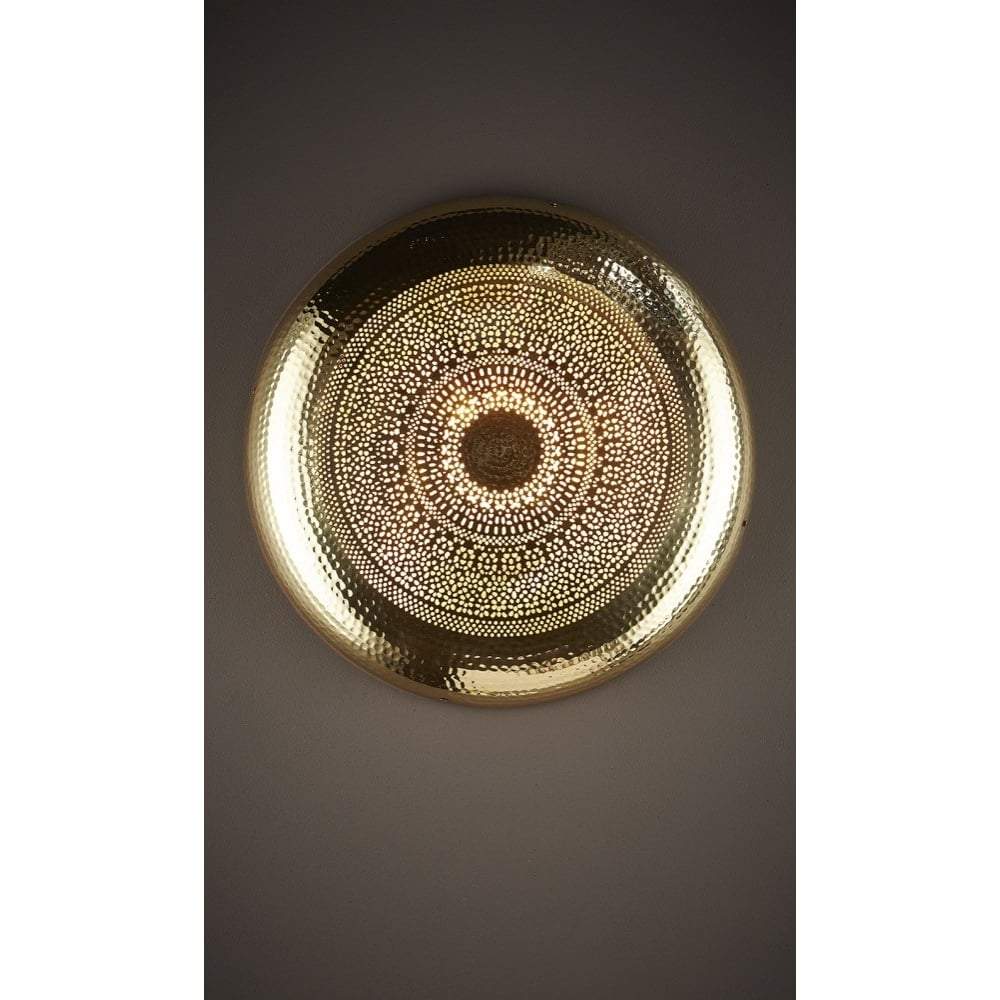 Moroccan Wall Lamp in Shiny Brass-abc